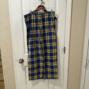 NHL Blue and Yellow Plaid pajama pants
